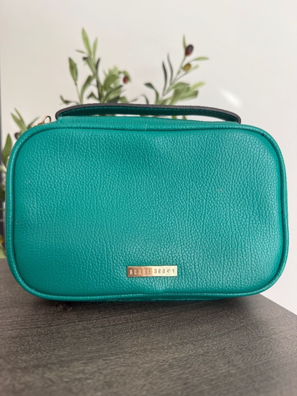 Bobbi Brown Green Makeup Cosmetic Travel Case Organizer Bag